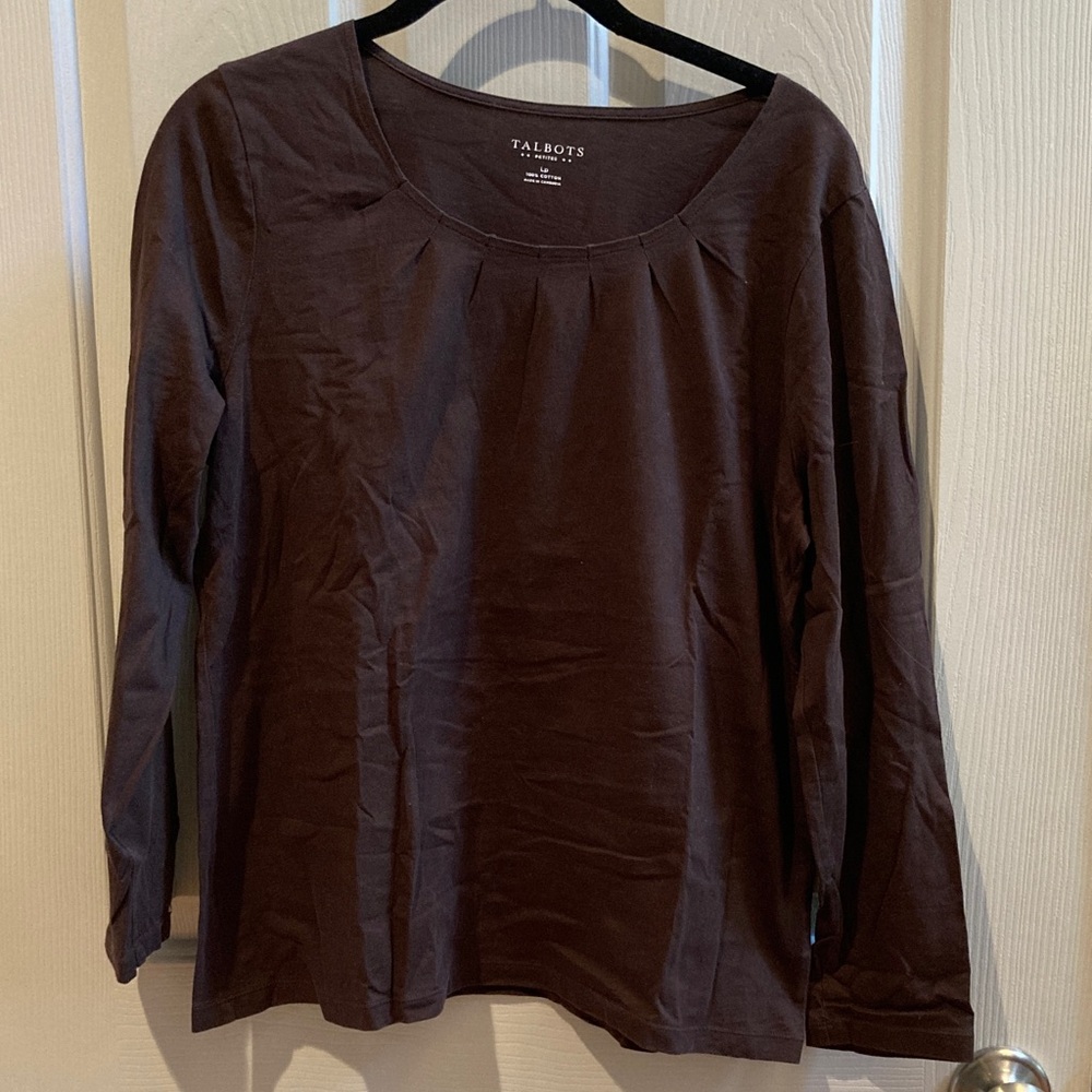 EUC Talbots Chocolate Brown Top